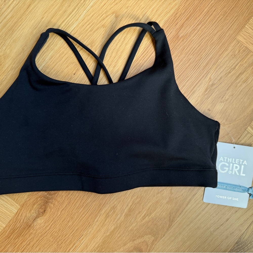 Athleta Girls Black Strappy Sports top
